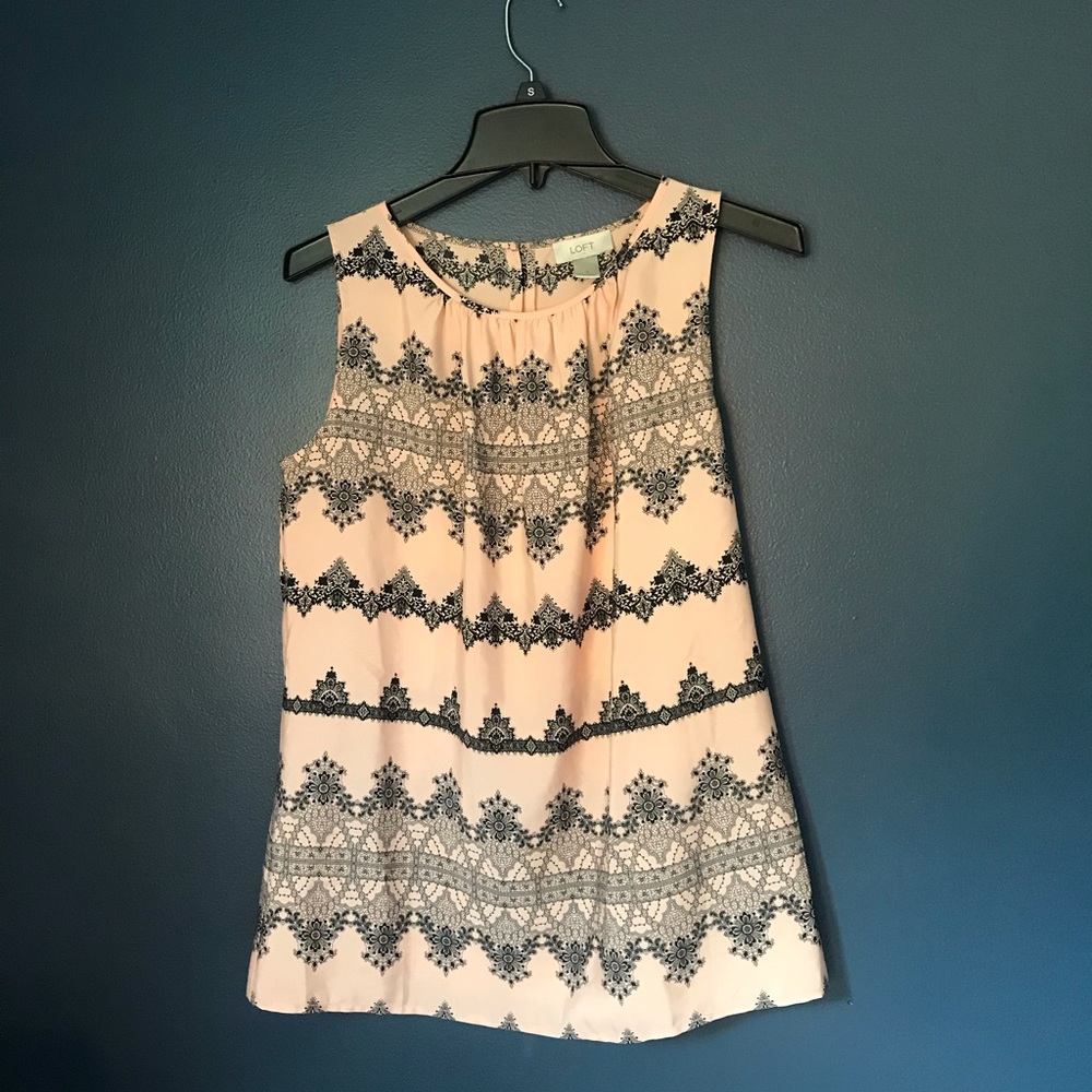 LOFT BLACK AND PINK TOP